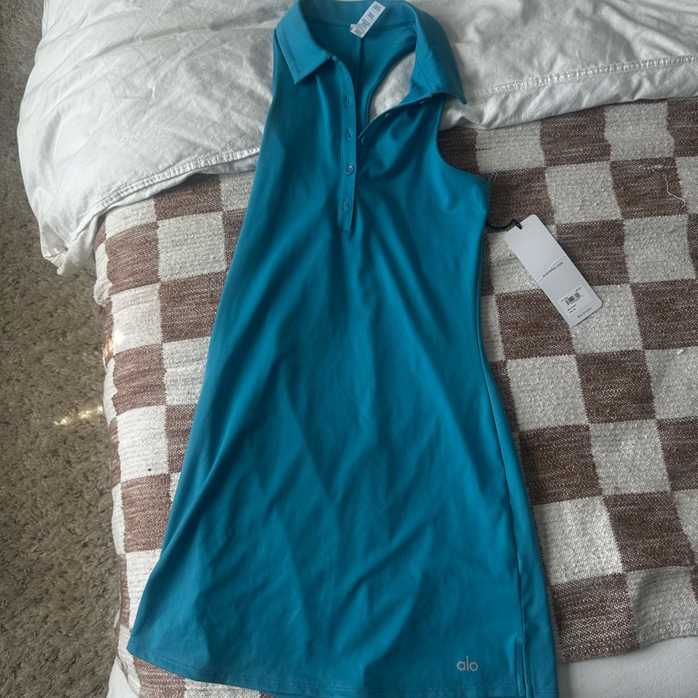 Alo Yoga charmed tennis dress in splash blue